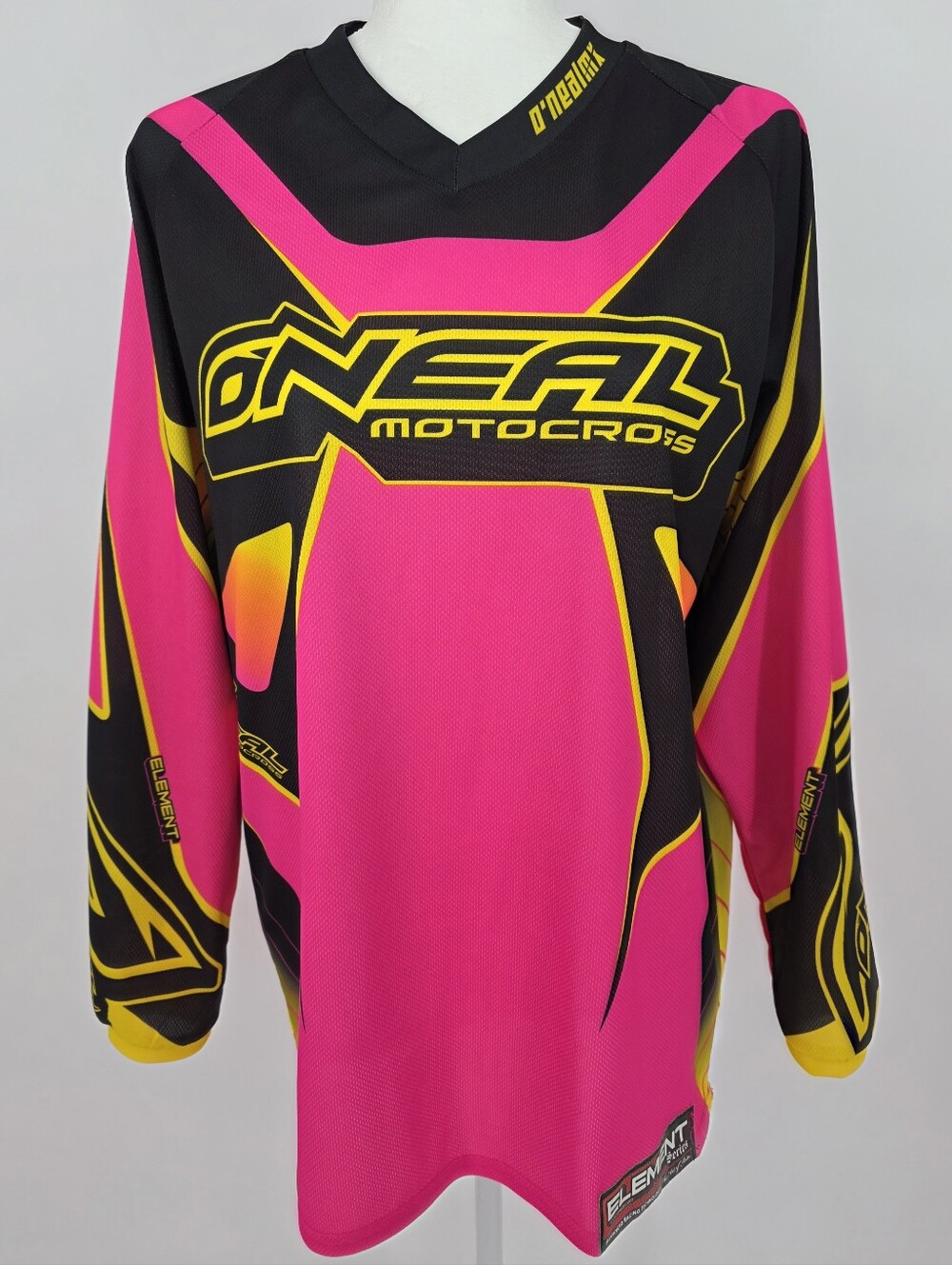 O'Neal Element Women's Motocross Jersey Pink Black Yellow Size Large